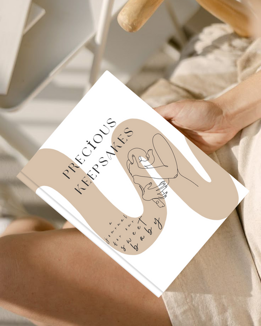 Precious Keepsakes Minimalist Baby Journal Oat Milk