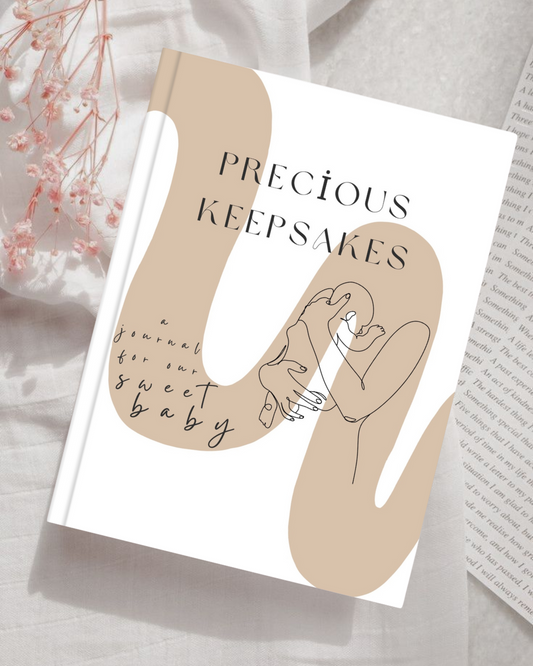 Precious Keepsakes Minimalist Baby Journal Oat Milk
